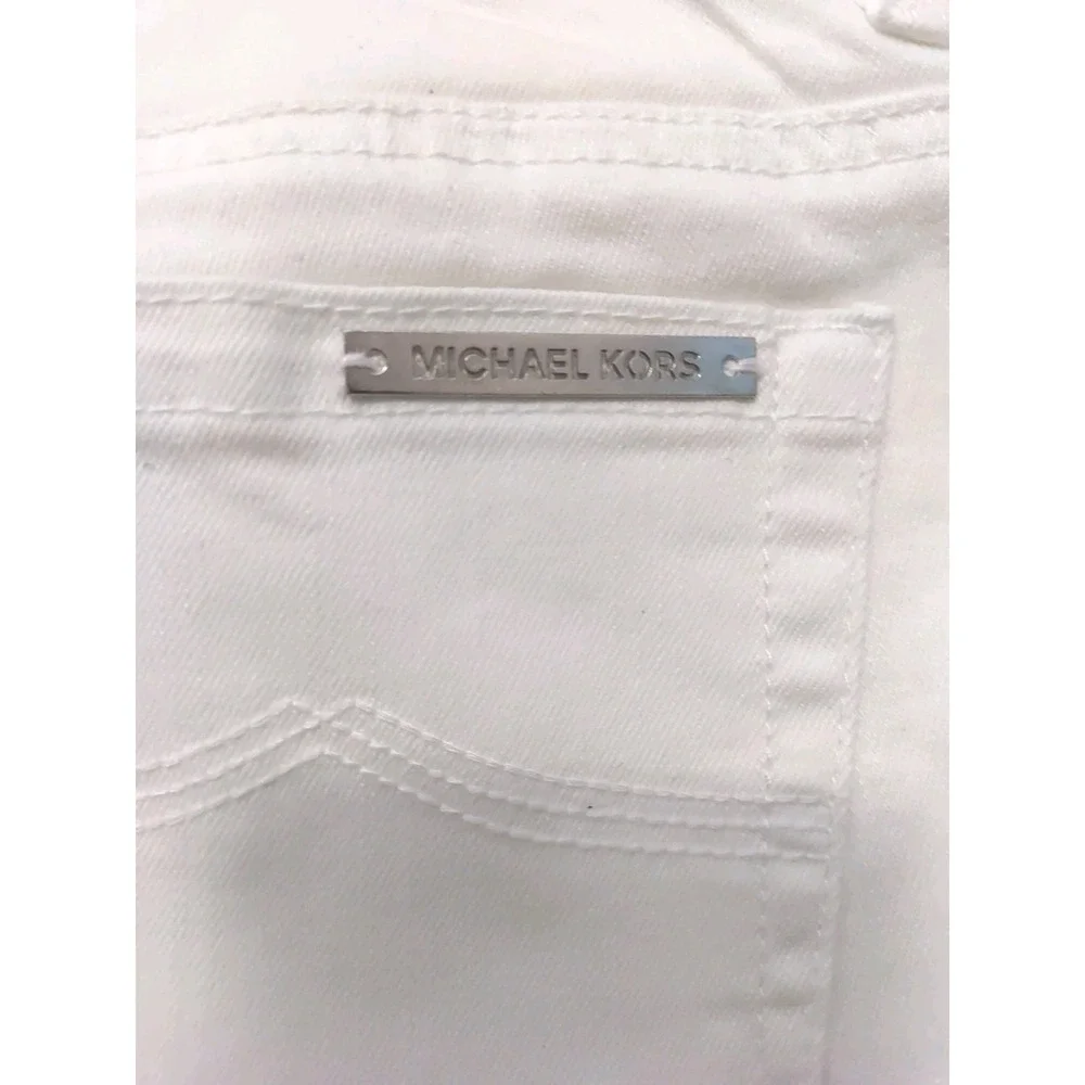 Michael Kors Women White Skinny Leg Stretch Ankle Pants Size‎ 4
